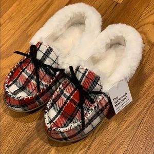 New Women's Sonoma Plaid Moccasin Comfy Slippers